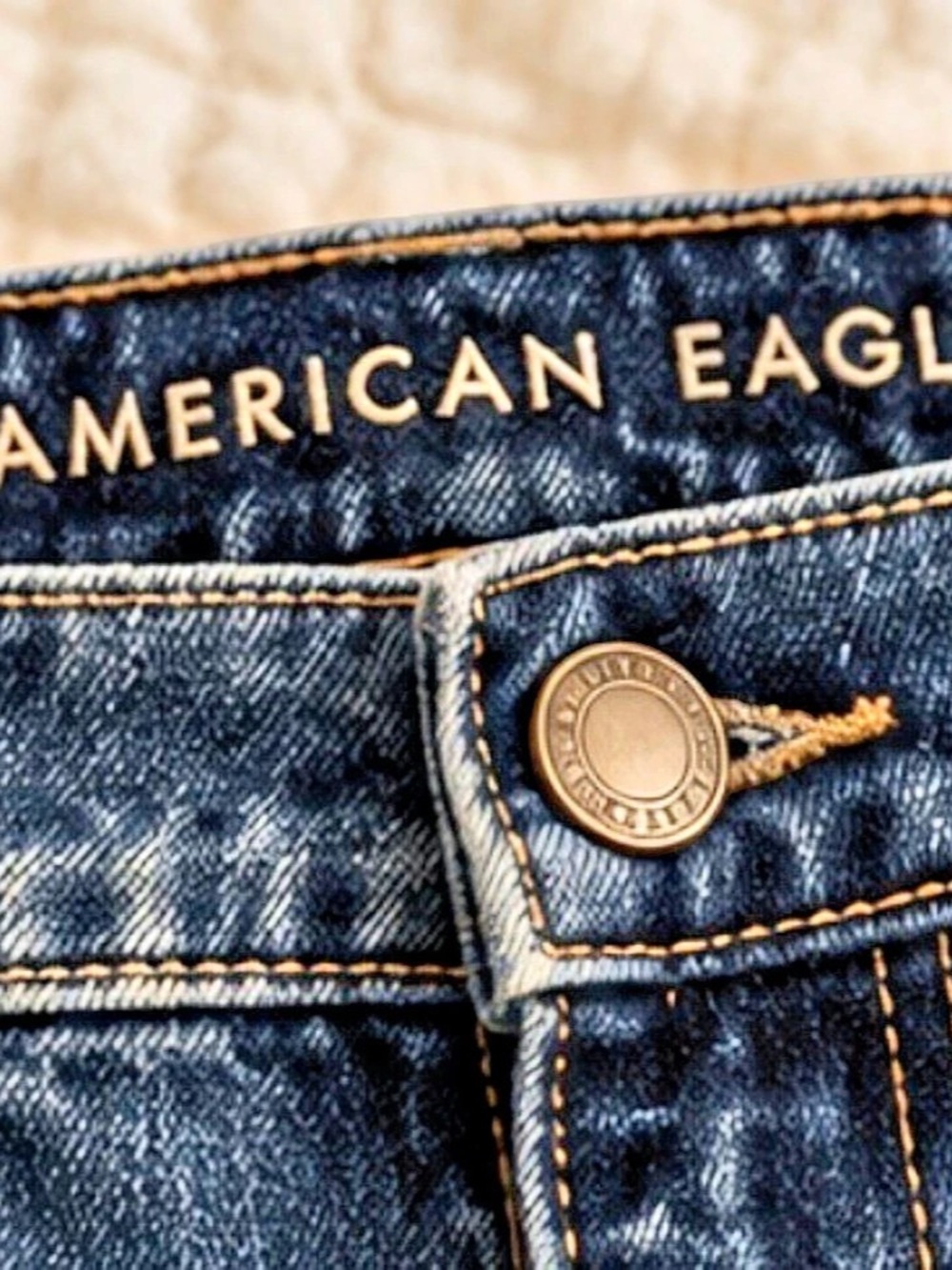American Eagle Strigid Low-Rise Baggy Straight Jeans Size 12 - Picture 4 of 8